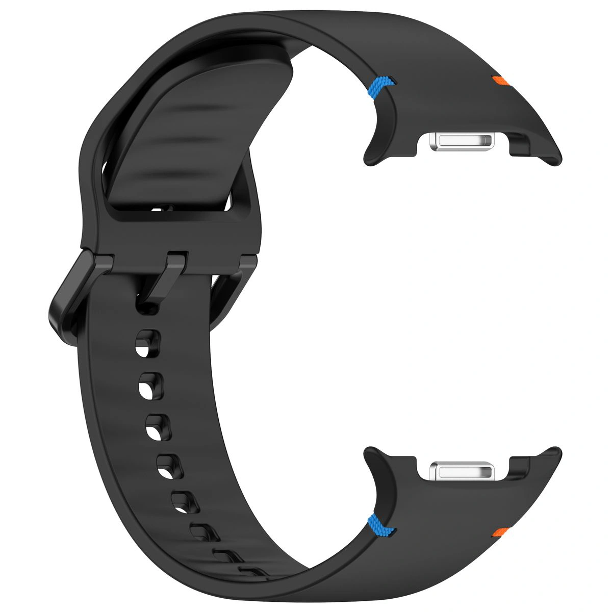 Silikonowy pasek Bizon Strap Watch Silicone G ustawiony od strony zapięcia do Galaxy Watch 8 40 mm/44 mm/8 Classic 46 mm